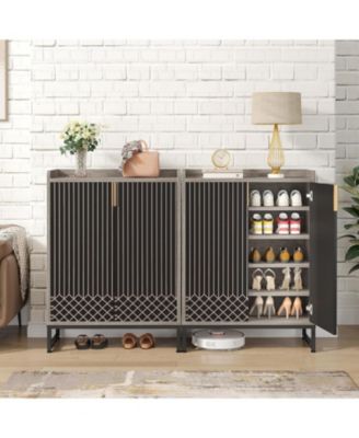 25-Pair 5-Tier Shoe Cabinet with Doors and Freestanding Storage Organizer for Bedroom, Hallway, Living Room