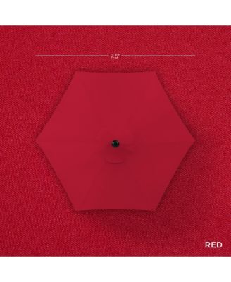 7.5ft Outdoor Solar Patio Umbrella for Deck, Pool w/ Tilt, Crank, LED Lights