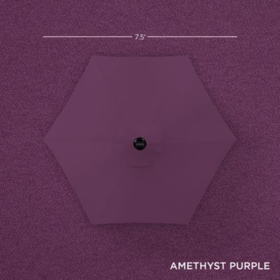 7.5ft Outdoor Solar Patio Umbrella for Deck, Pool w/ Tilt, Crank, LED Lights