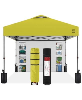 10x10Ft Easy Setup Pop-Up Canopy Tent with Side Wall, 1-Button Push, and Carrying Case