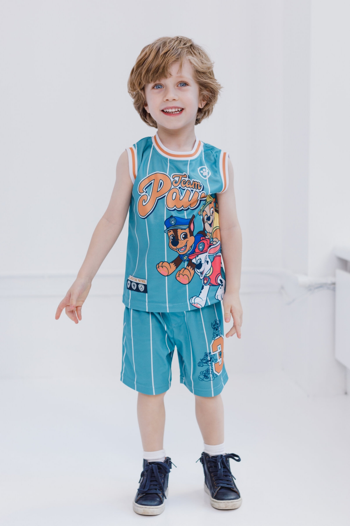 Paw Patrol Toddler Boys Chase Marshall Rubble Mesh Jersey Tank Top and Basketball Shorts Athletic Outfit Set to