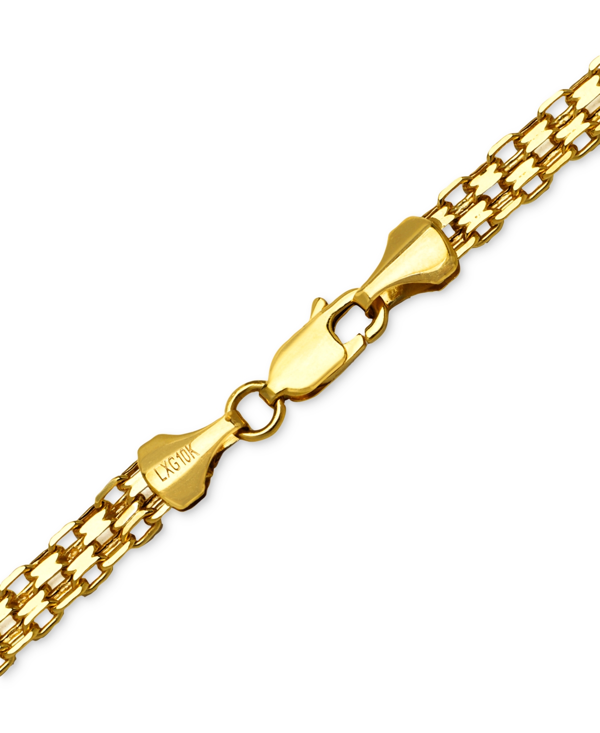 MACY'S POLISHED BISMARK LINK 18" STATEMENT NECKLACE IN 10K GOLD 