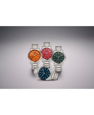 Men's Quartz Silver-Tone Stainless Steel Bracelet Watch 42mm