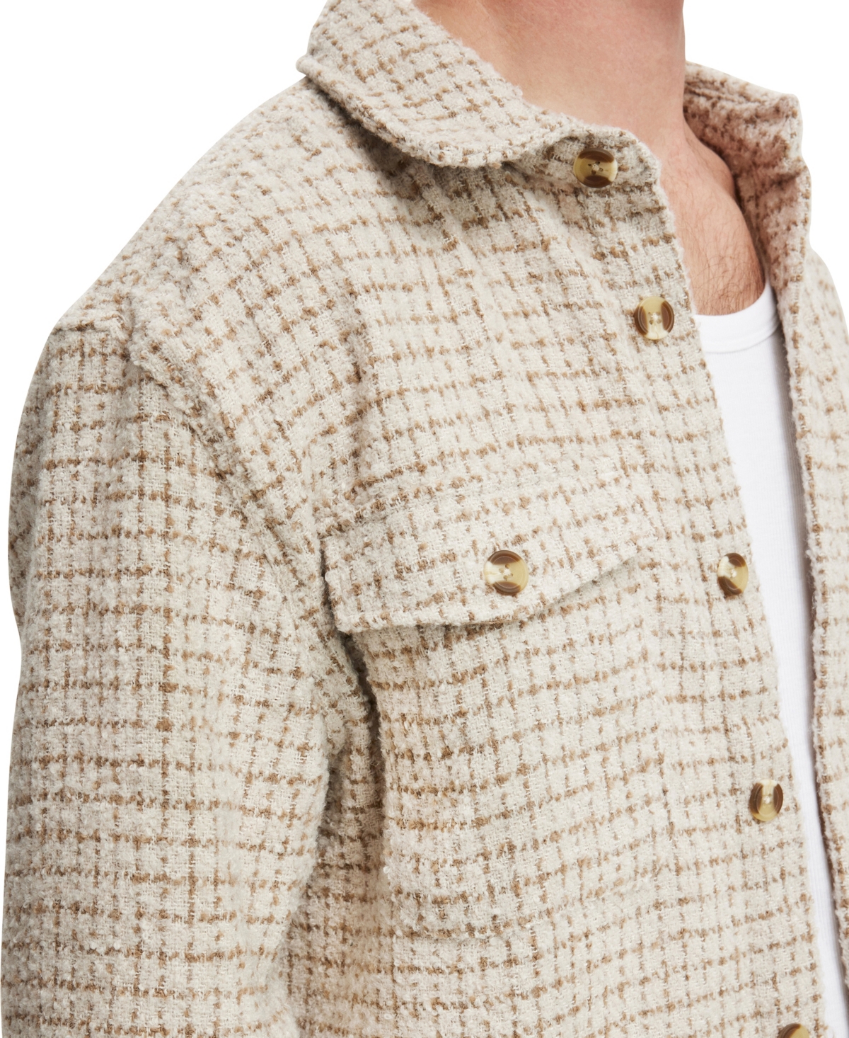 Shop Cotton On Men's Beckley Overshirt In Natural Grid