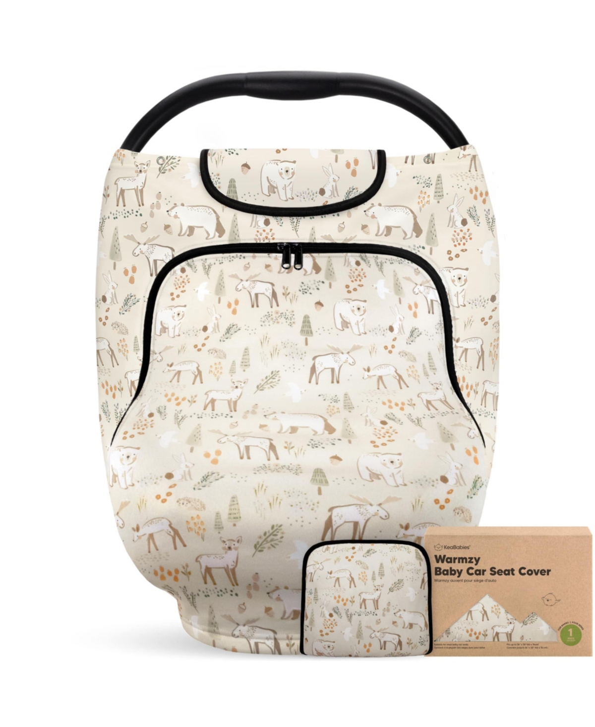 KeaBabies Warmzy Baby Car Seat Cover, Universal Stretch Fit Infant Carseat Covers for Babies, Winter Carseat Canopy