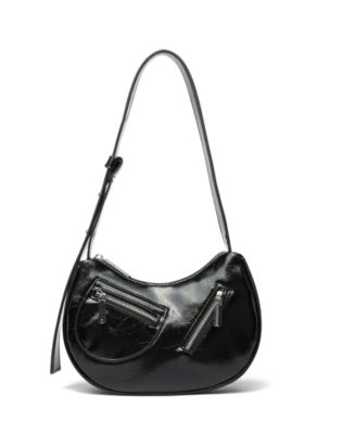 LIKE DREAMS - Dolce Crackled Leather Shoulder Bag