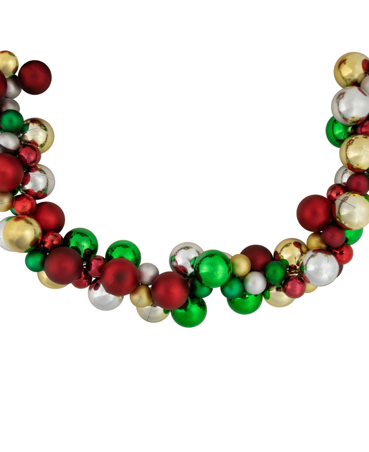 Northlight 6' Traditional Colors 2 - Finish Shatterproof Ball Christmas Garland