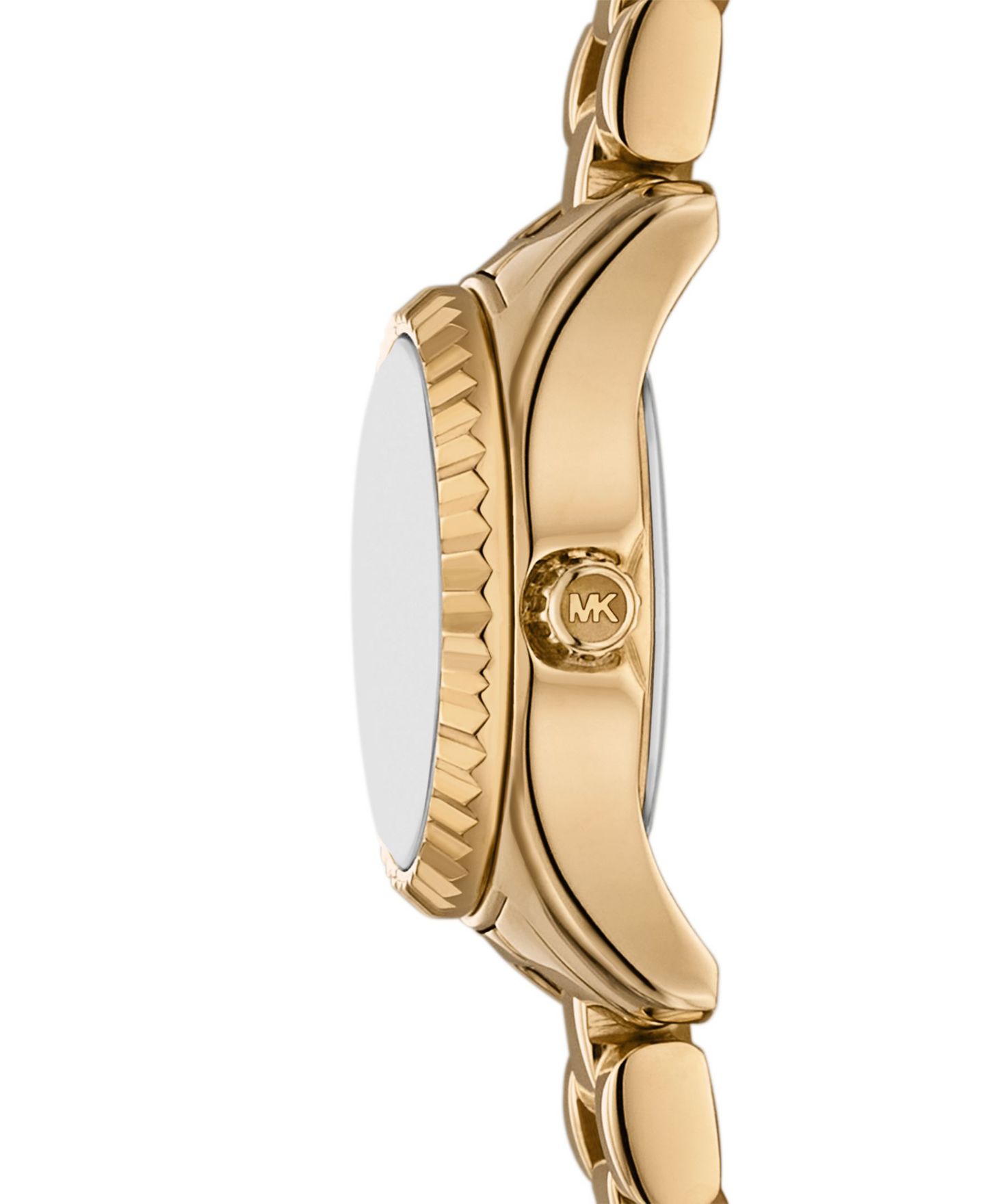 Женские часы Michael Kors Lexington Three-Hand Gold-Tone Stainless Steel Watch 19mm — фото 2
