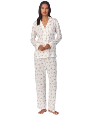 Lauren Ralph Lauren Women's Floral Notched-Collar Pajama Set - Macy's