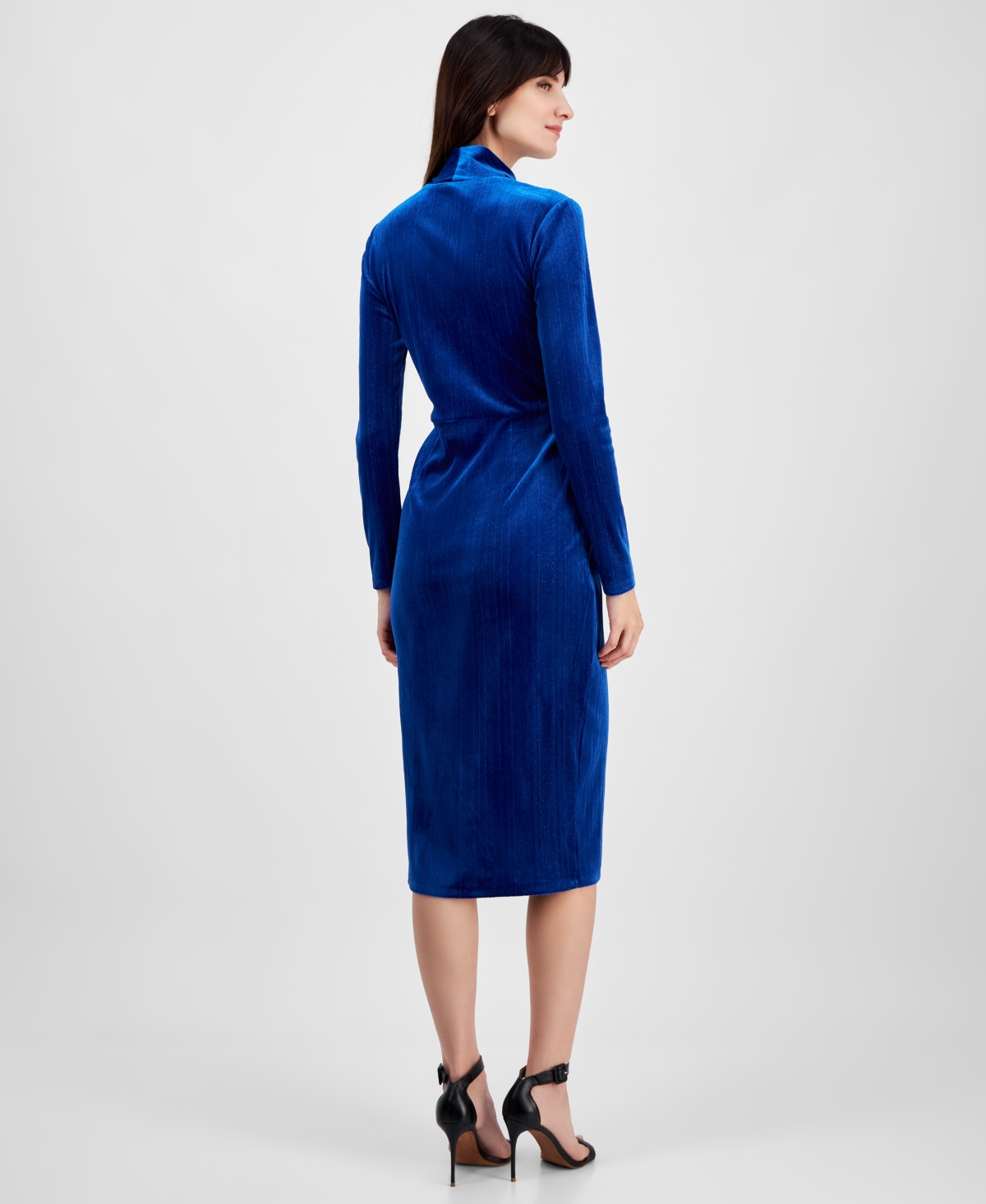 Rachel Rachel Roy Women's Metallic-Stripe Velvet Midi Dress