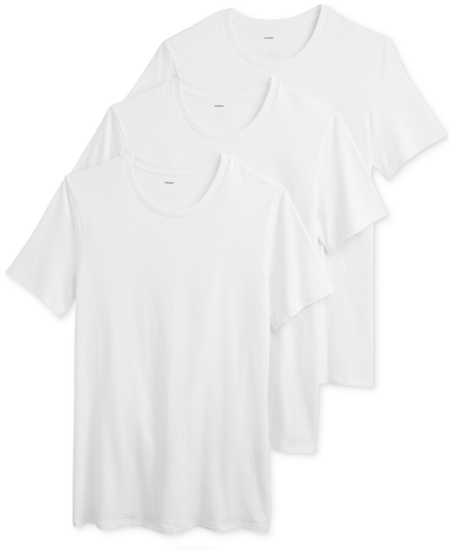 Мужские футболки Jockey Smooth Fit Stretch Short-Sleeve Crewneck T-Shirts, Pack of 3, цвет: Белый — фото 1
