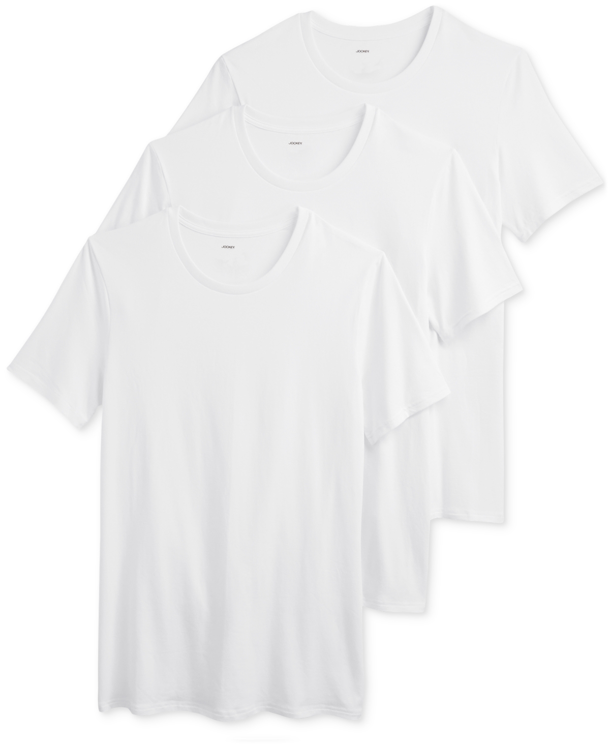 Jockey Men's Tagless 3-pack Crew Neck Undershirts + 1 Bonus Shirt, Created For Macy's In White
