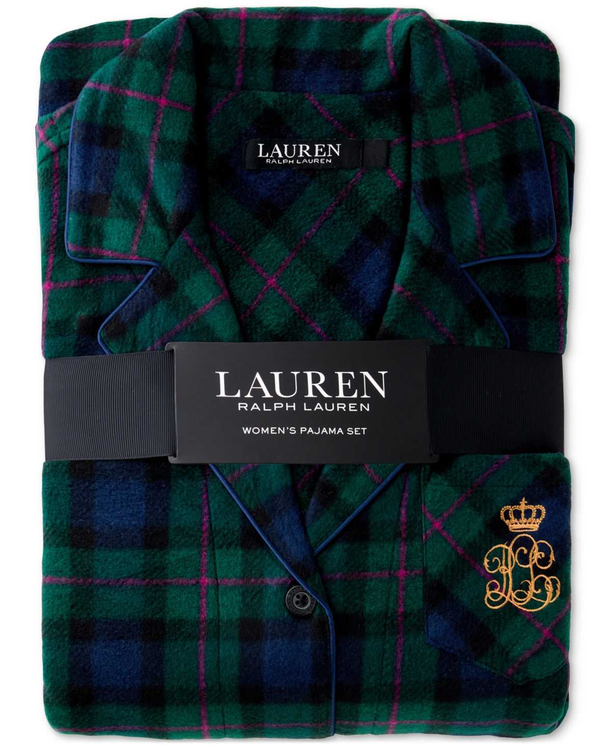 Lauren Ralph Lauren Plus Size Plaid Fleece Pajama Set