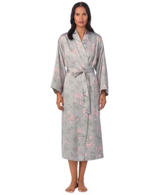 Lauren Ralph Lauren Women's Floral Satin Kimono Robe - Macy's