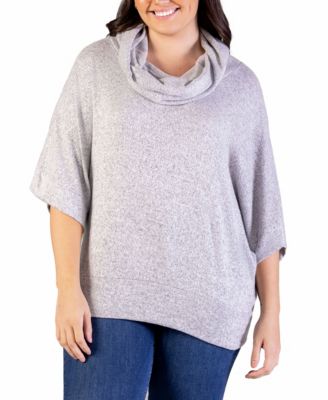 Plus Size Cowl Neck Dolman Sleeve Top