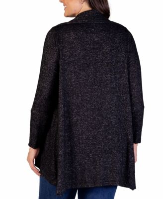 Plus Size Open Front Long Sleeve Cardigan Sweater