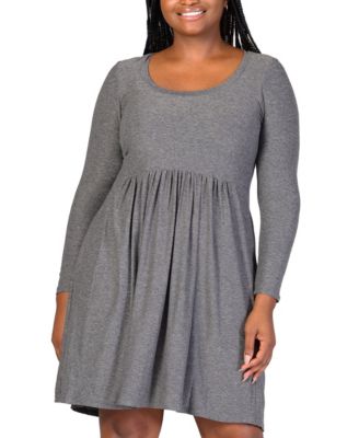 Plus Size Long Sleeve Knee Length Dress