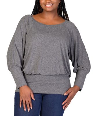 Plus Size Round Neck Banded Bottom Top