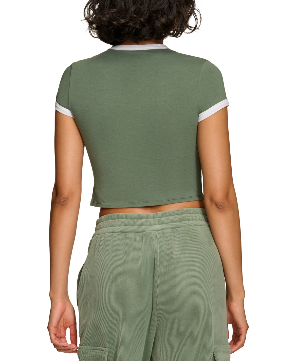 Starter Women's Cropped Ringer Baby T-shirt In Duck Green