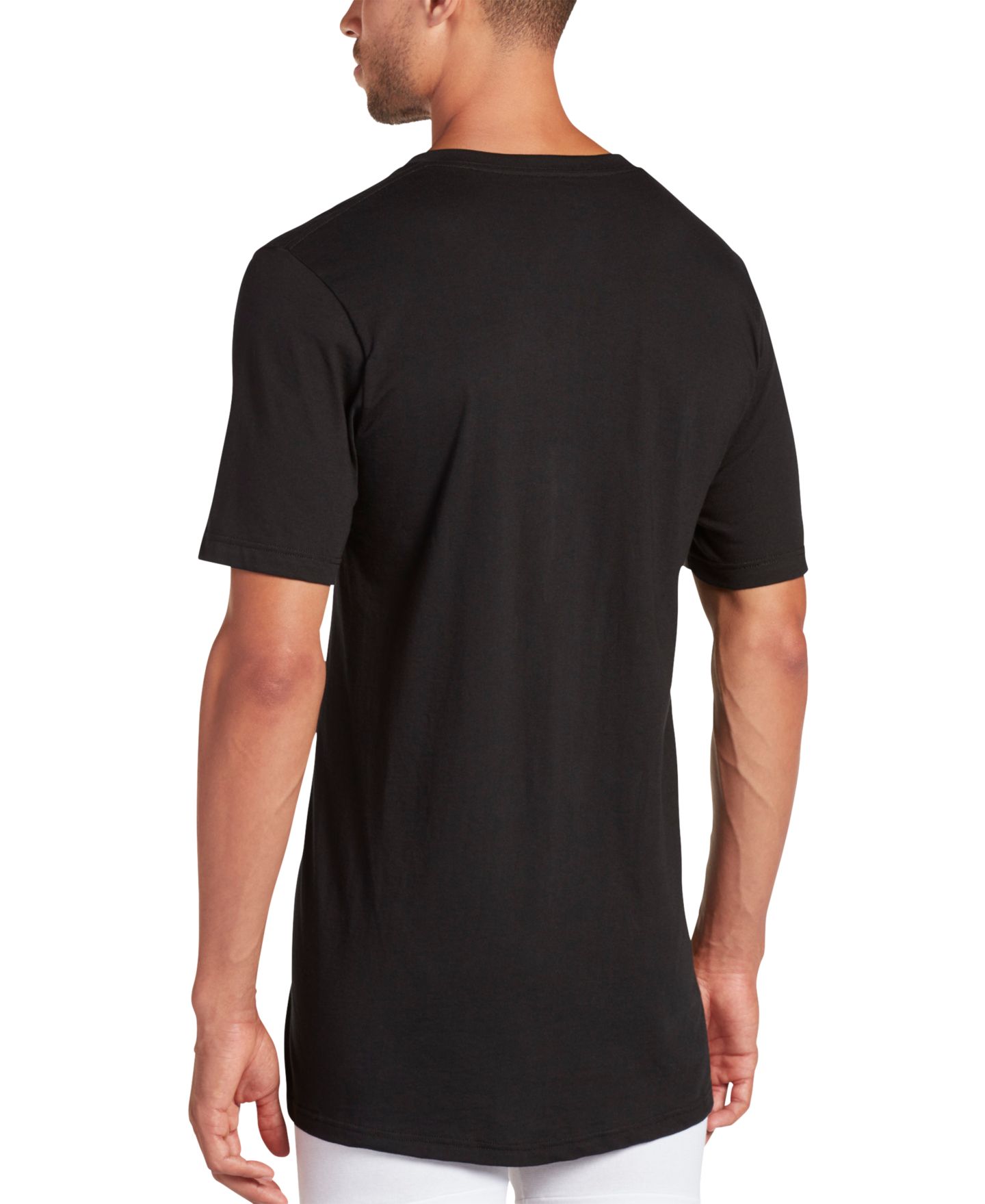 Мужские топы Jockey Big & Tall Classic Tagless V-Neck Undershirt 2-pack, цвет: Чёрный — фото 3
