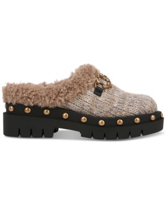 Annie Cozy Studded Slip-On Lug-Sole Clogs