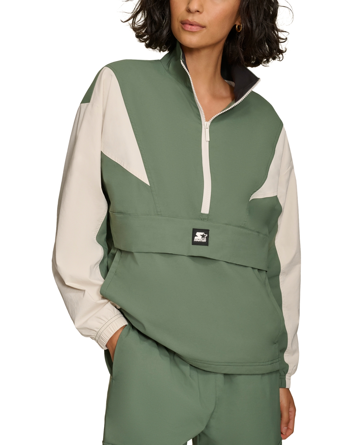 Starter Women's Half-zip Pullover Jacket In Duck Green