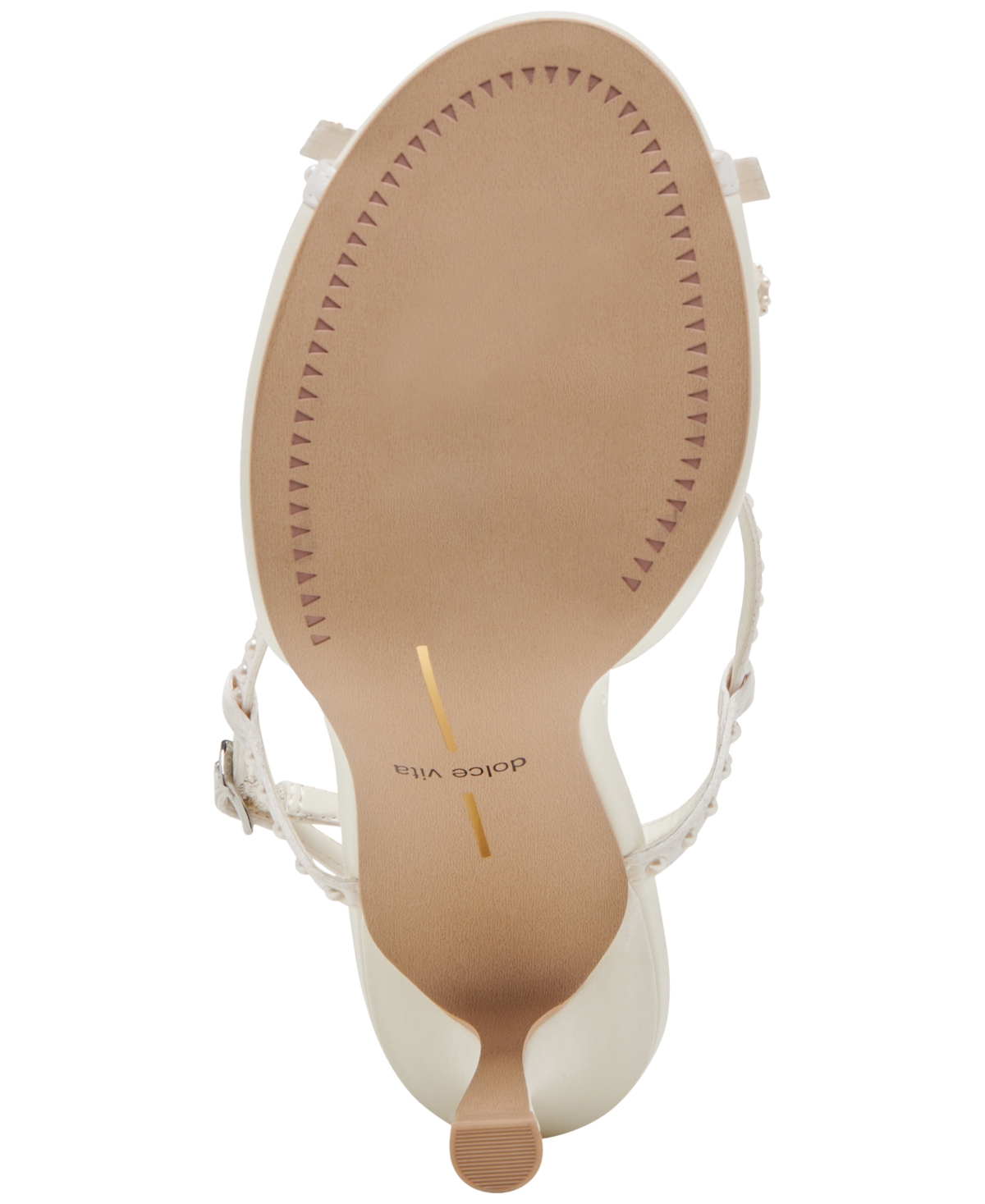 Dolce Vita Lonny White Satin Leather Pearl High Heel Sandals In White Satin