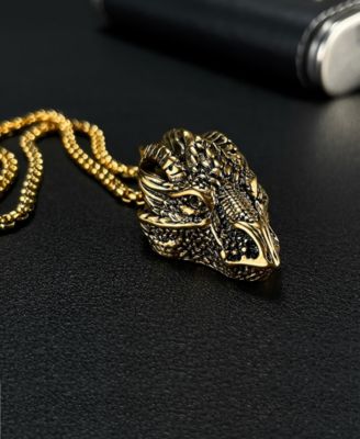 Gold Dragon Stainless Steel Pendant Necklace