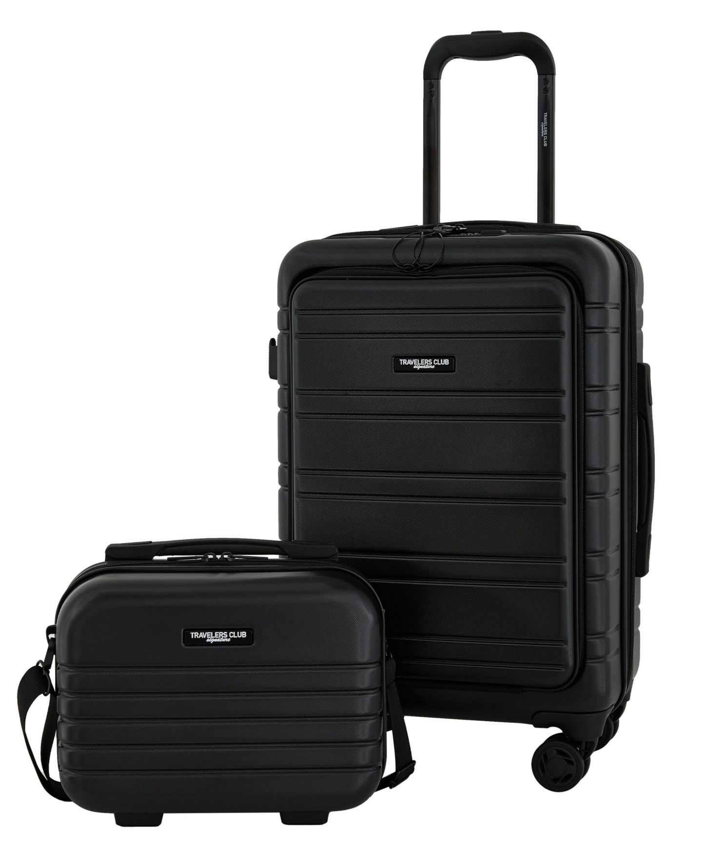Чемоданы Travelers Club Discovery 2-Piece Expandable Rolling Carry-On Luggage Set, цвет: Чёрный — фото 1