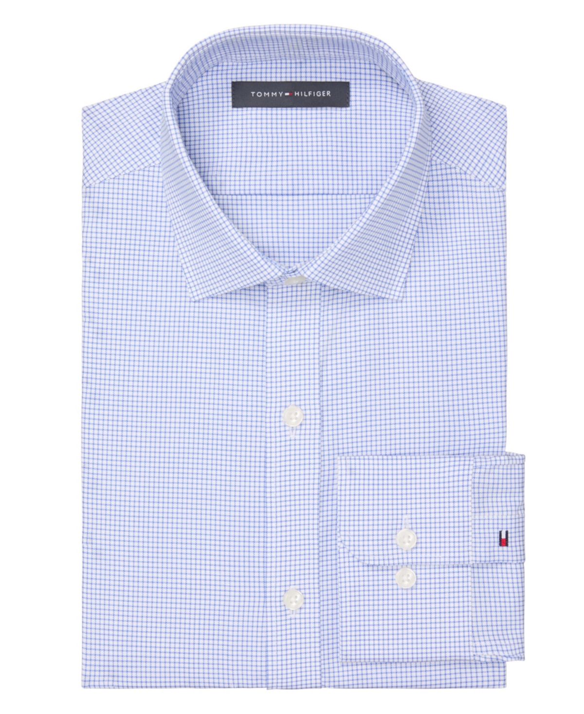 Tommy Hilfiger Men's Th Flex Slim Fit Wrinkle Free Stretch Twill Dress Shirt