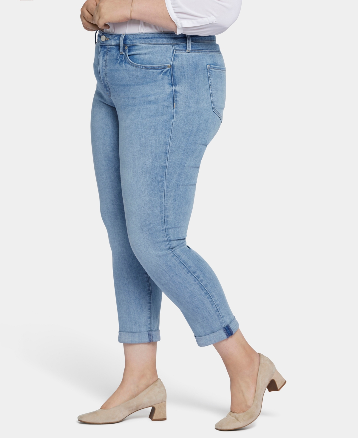 Nydj Plus Size Sheri Slim Ankle Jean with Roll Cuffs