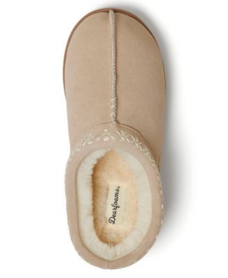 Doreen Genuine Suede Clog with Prayer Seam Slipper