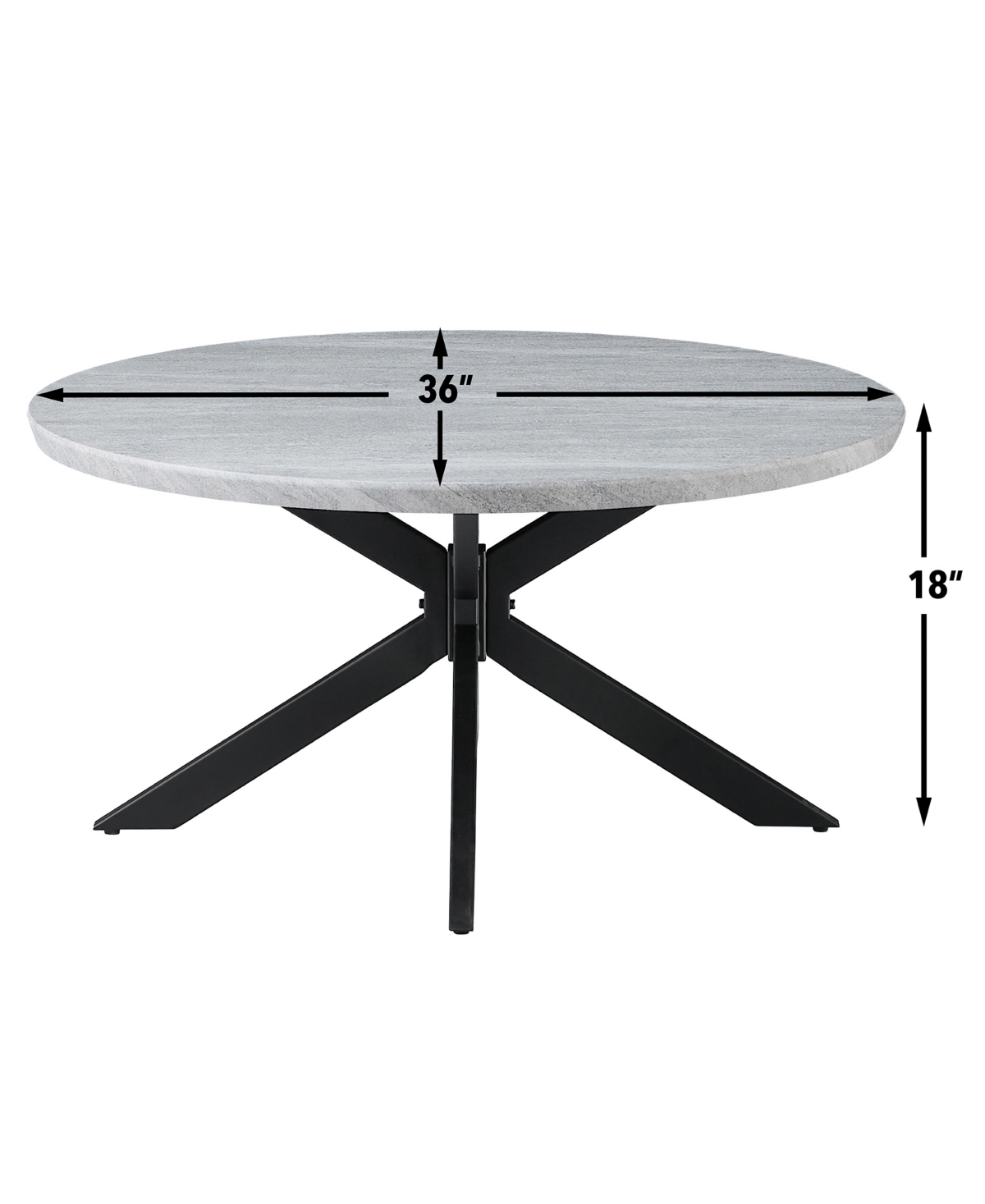 Macy's Keyla 36" Metal Cocktail Table In Black
