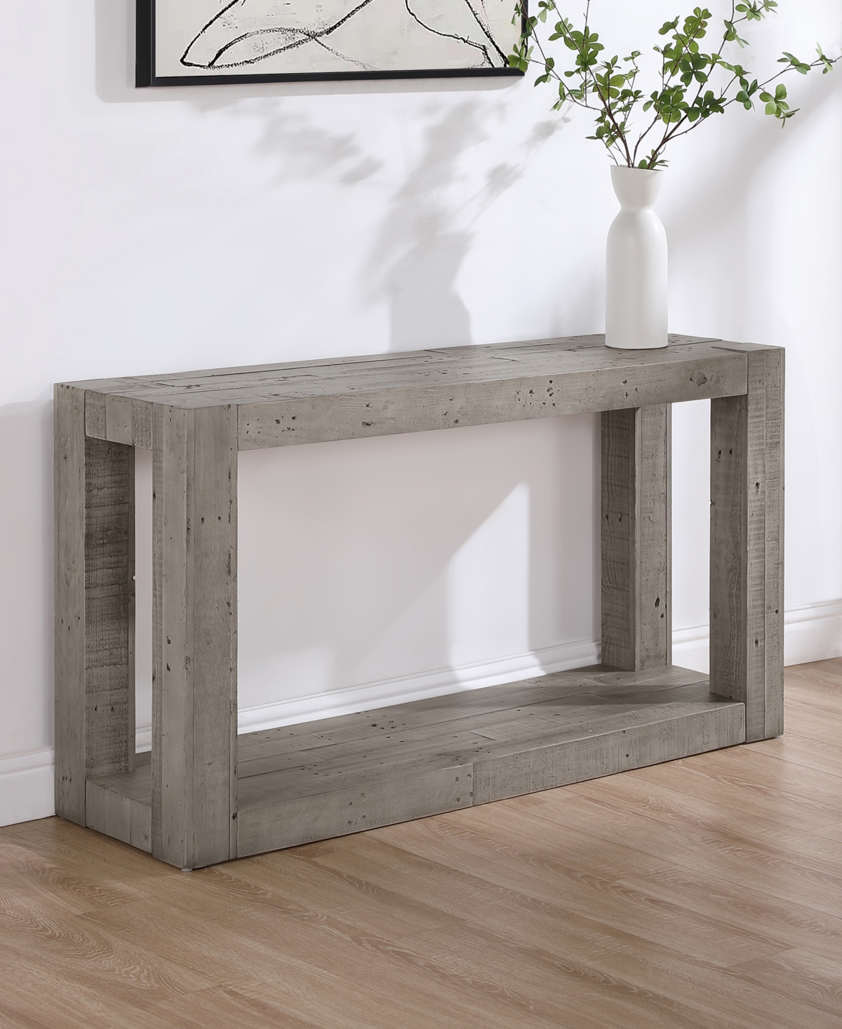 Macy's Pinedale 54" Wood Sofa Table In Grey