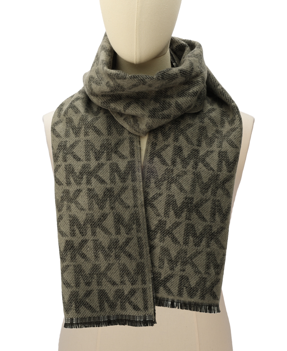 Michael Kors Men's Reversible Mk Logo Scarf In Ash Melang