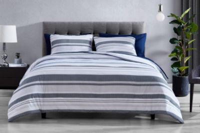 Chad 7 Piece Bed in a Bag Comforter and Sheet Set , Gray - King