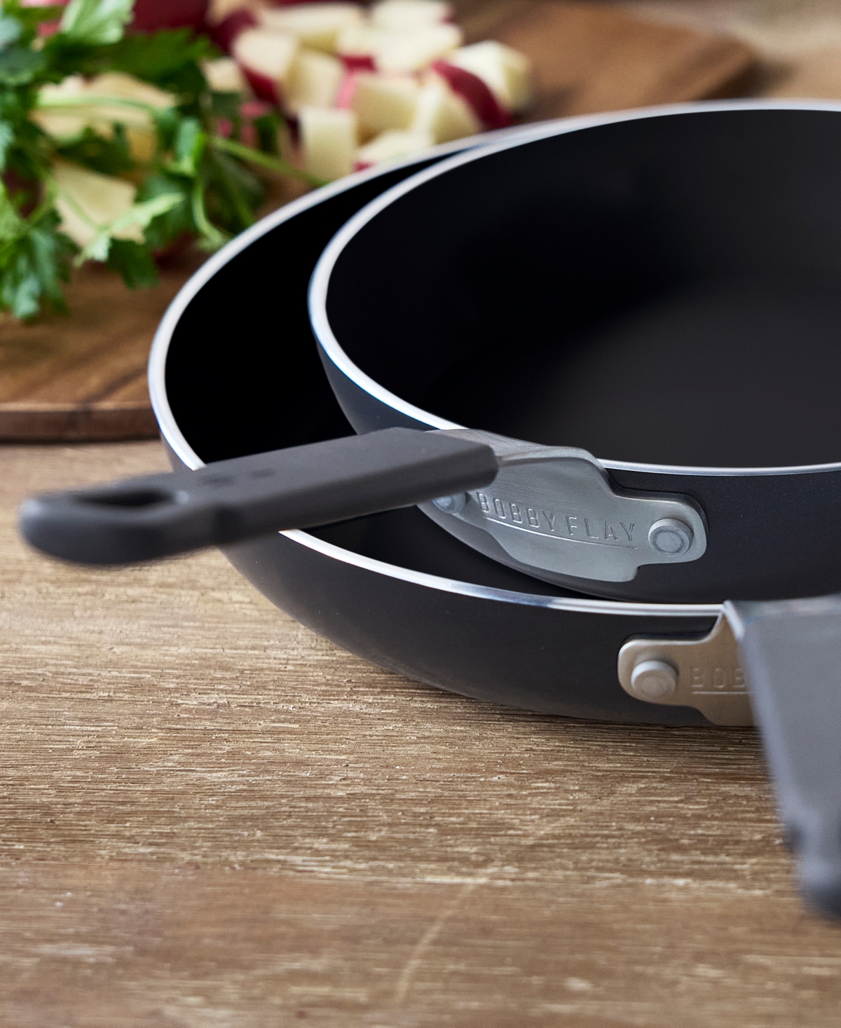 Greenpan X Bobby Flay Professional Grade Ceramic Nonstick 8" And 10" Frypan Set In Black