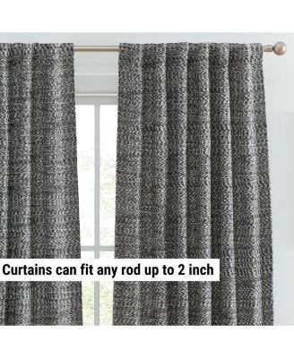 Easton Jacquard Slub Texture - Privacy Curtains with Back Tab Rod Pocket Lightweight Window Curtains Panels, Set of 2