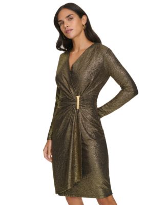 calvin klein gold cape dress Gold Cape Leah Dress main image 1