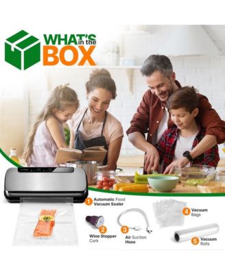 Automatic Vacuum Sealer System - Electric Air Sealing Food Preserver with Stainless Steel Housing