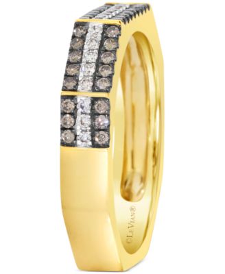 Chocolatier&reg; Chocolate Diamond & Vanilla Diamond Three Row Ring (3/8 ct. t.w.) in 14k Gold