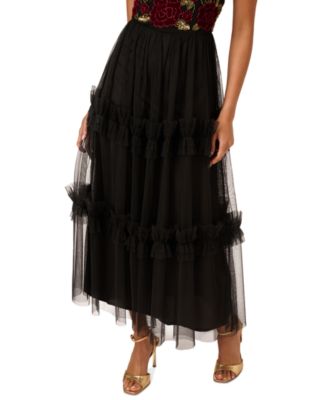 Adrianna Papell Women's Velvet Tulle Fit & Flare Dress - Macy's