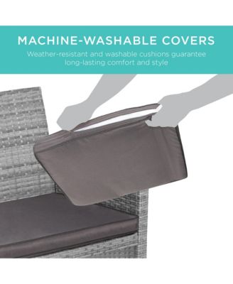 Best Choice Products 4-Piece Outdoor Wicker Patio Conversation Furniture Set w/ Table, Cushions