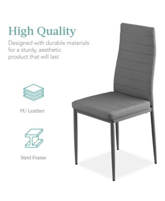 5-Piece Kitchen Dining Table Set w/ Glass Tabletop, 4 Faux Leather Chairs