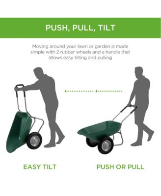 Dual-Wheel Home Wheelbarrow Yard Garden Cart for Lawn, Construction