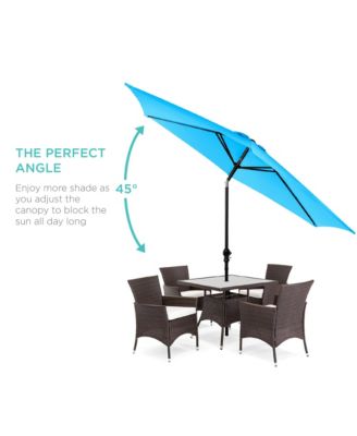 10ft Outdoor Steel Market Patio Umbrella w/ Crank, Tilt Push Button, 6 Ribs