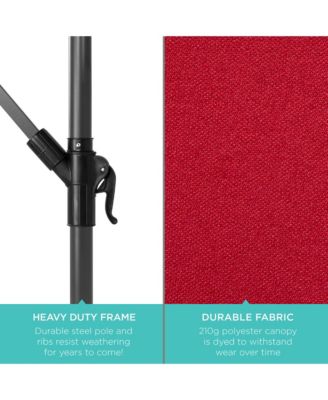 10ft Solar LED Offset Hanging Outdoor Market Patio Umbrella with Adjustable Tilt