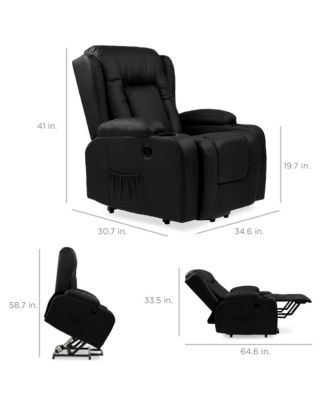  Standard Size  Faux Leather  Power Lift, Massage, Heat, USB Port, Cupholders  Recliner Chair