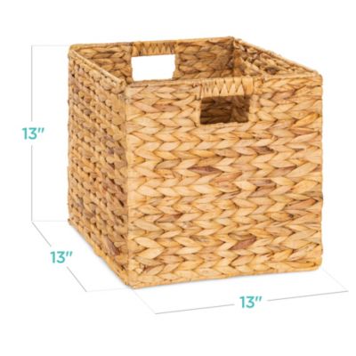 13x13in Hyacinth Storage Baskets, Set of 5 Multipurpose Collapsible Organizers