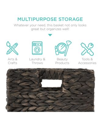 13x13in Hyacinth Storage Baskets, Set of 5 Multipurpose Collapsible Organizers